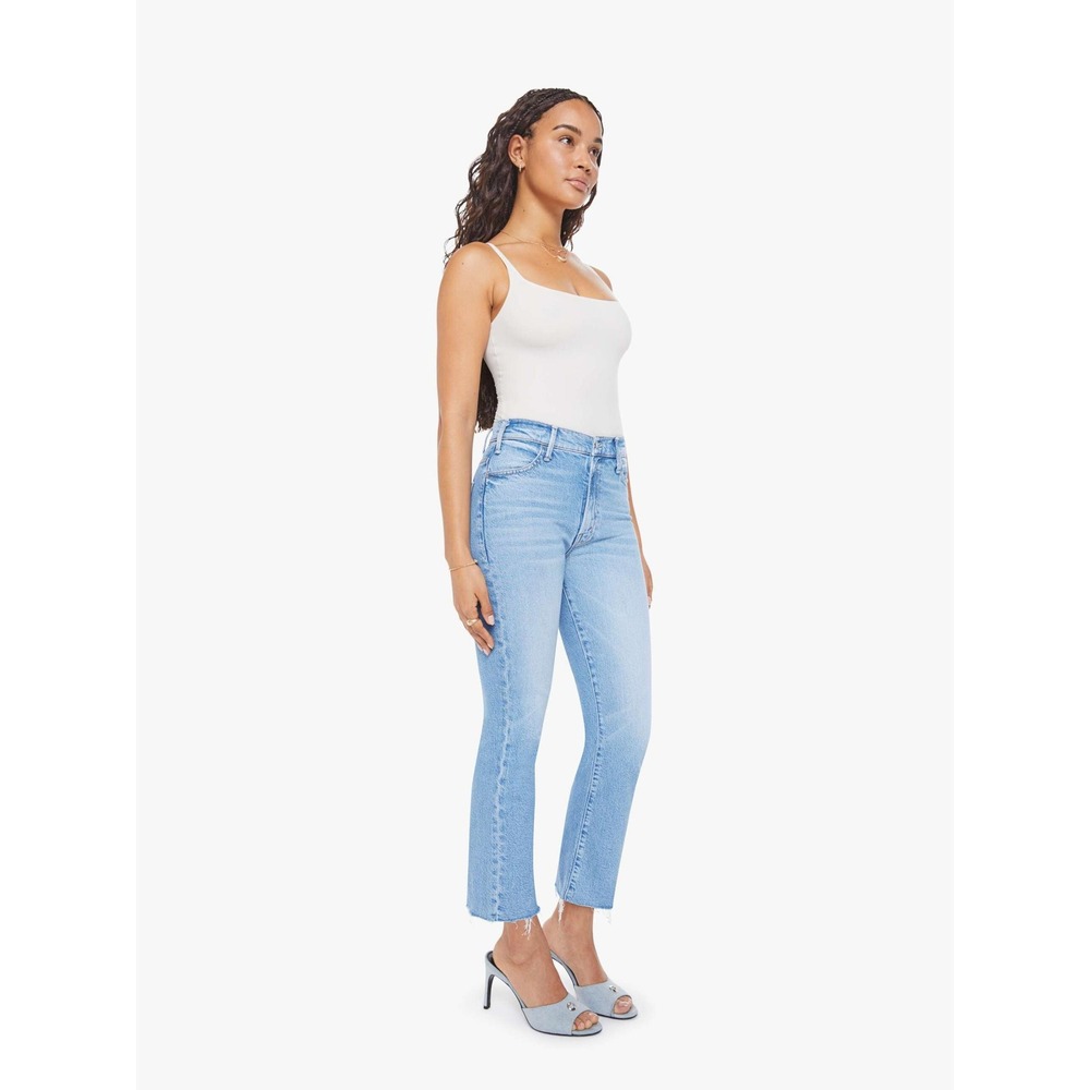 MOTHER Superior The Hustler Ankle Jeans Women 25 Blue Confess High‎ Rise Raw Hem